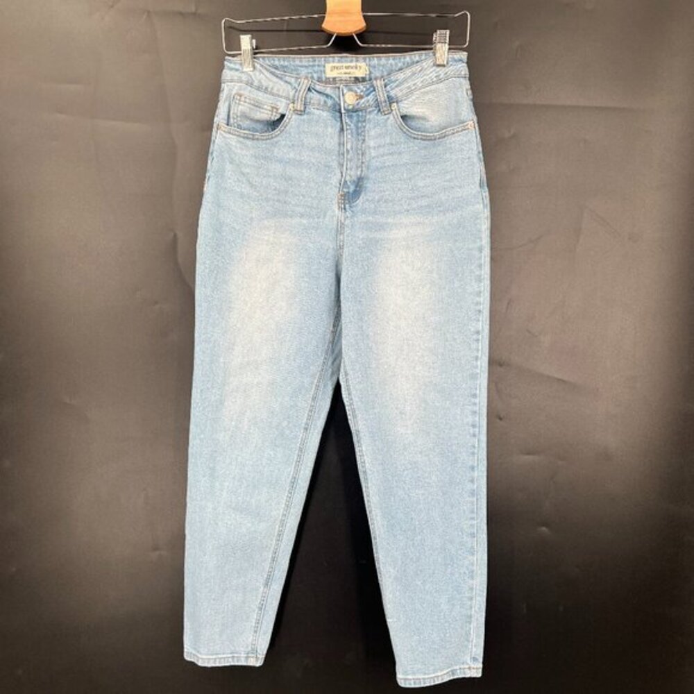 Great Smoky high rise waist tapered leg mom jeans light wash retro fit 9 28‎